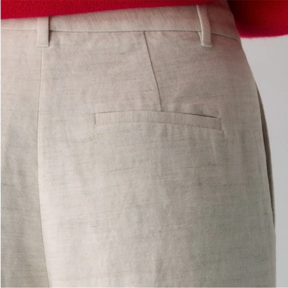 NWT Aritzia The Effortless Pant Linen Natural Ecru 0 Short